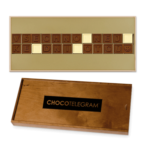Chocolissimo - Vše nej ke Dni otců - čokoládové přání v dřevěné skřínce