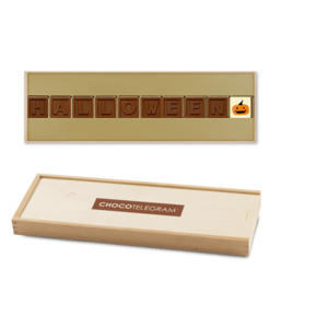 Chocolissimo - Čokoládpový hallowenový telegram ve dřevěné kazetě