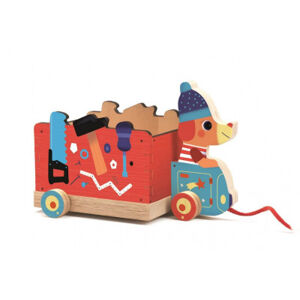 Dřevěný kamion - tahací hračka