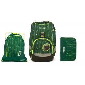 Školní set Ergobag prime Fluo zelený - batoh + penál + sportovní pytel