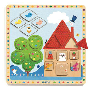 Vzdělávací puzzle Dům - tvary a velikosti