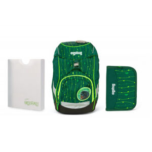 Školní set Ergobag prime Fluo zelený 2020 - batoh + penál + desky