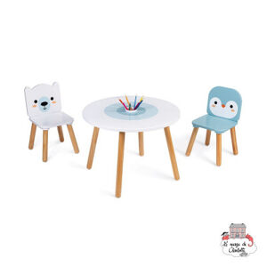 Dřevěný stolek a židličky pro děti - Sleva poškozený obal