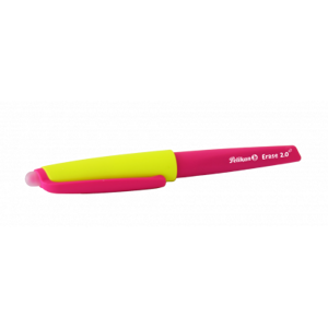 Gumovací pero + 2 náplně - neonově růžová a žlutá