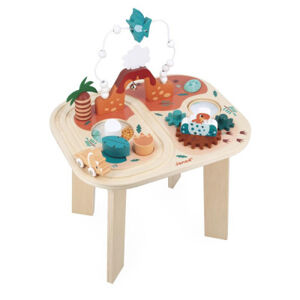 Dřevěný multifunkční stolek s aktivitami - dinosaurus